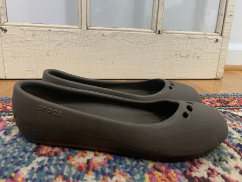 Crocs Brown Mary Janes Slides Loafers 