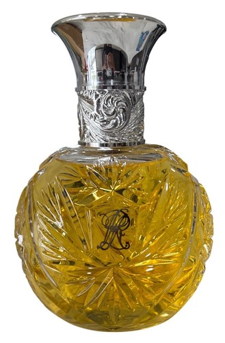 BIG Antique Crystal Perfume Bottle With Ornate Silver-Plated Lid 10" tall - Picture 2 of 10
