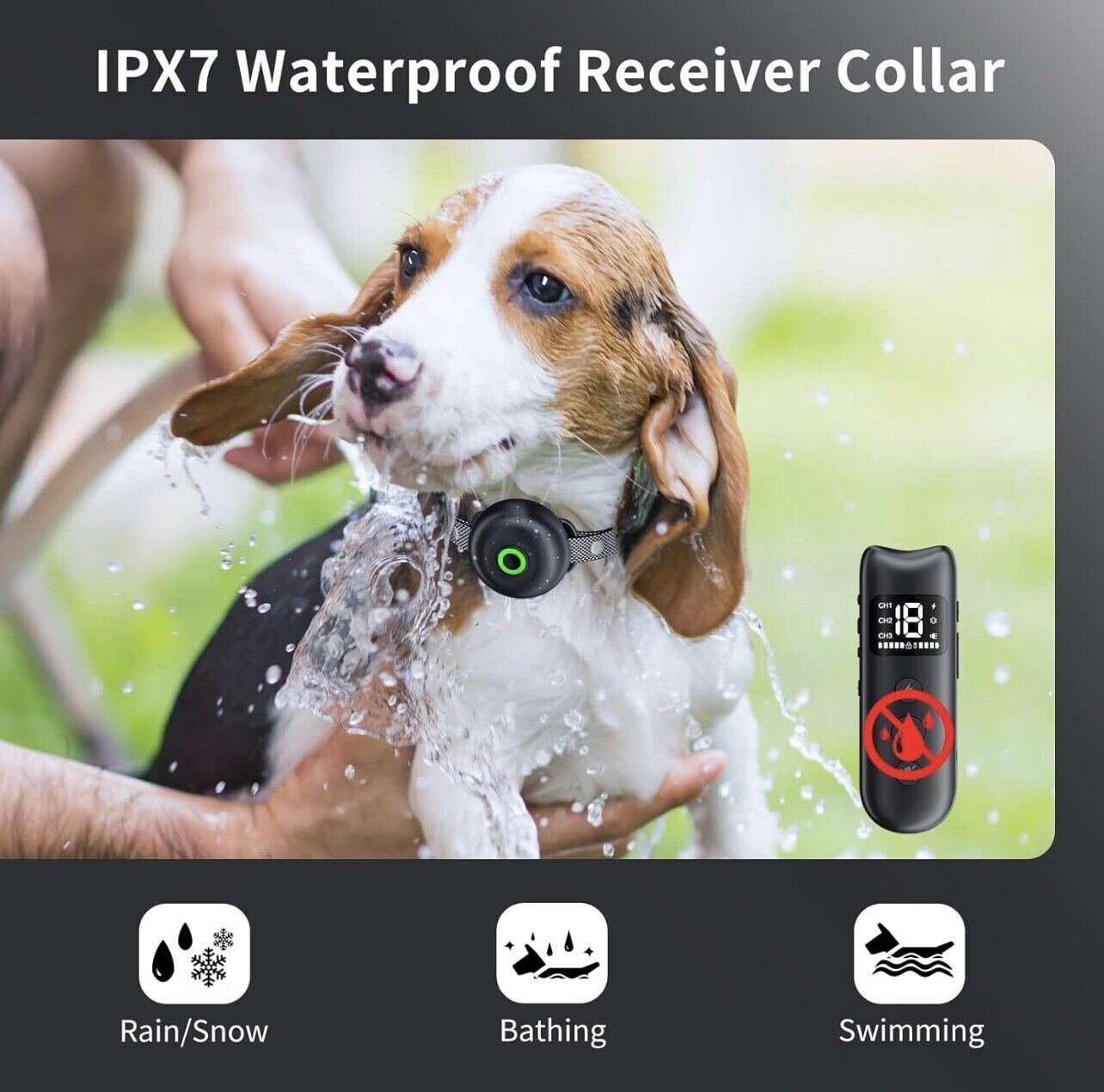 FATEAR Dog Shock Collar w/ Remote, Dogs 10120lbs Rechargeable Waterproof 3 Mode eBay