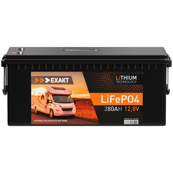 Lifepo4 280Ah 12V Exakt Lithium Batterie Solarbatterie Wohnmobil Boot 200Ah-image