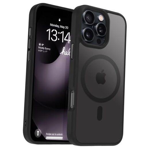Strong Magnetic for iPhone 16 Pro Phone Case, [Compatible with Black
