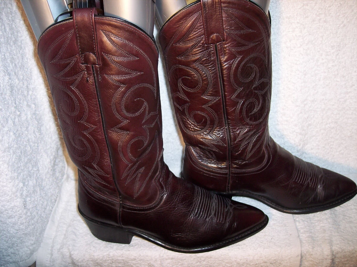 Acme Circle A sz 8EW Reddish Brown Leather Western Cowboy Boots