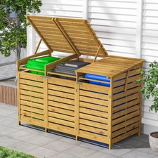 Wooden Wheelie Bin Store Recycle Box Outdoor Garden Dustbin Waste Cupboard Sheds