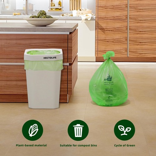 13 Gallon 100 Count Compostable Trash Bags Tear Resistant Food Scrap Bags - Picture 3 of 7