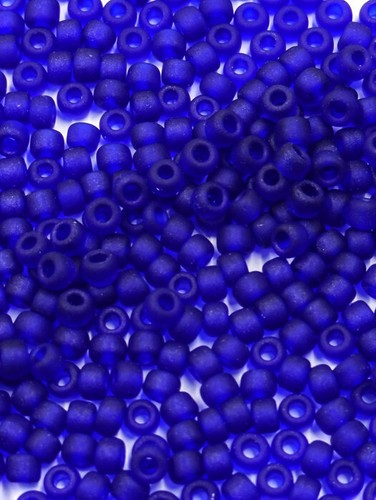Vintage Glass Seed Beads TOHO Japan Transparent Matte Cobalt Blue 8/0 C33-10