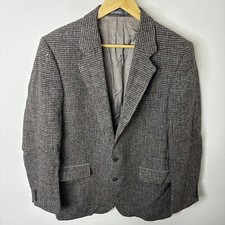Harris Tweed Men 42 R Brown Gray Blazer Sports Coat Wool Scottish Sears