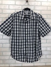 Carhartt Relaxed Fit Men's Large Blue Plaid Short Sleeve Button Up Shirt
