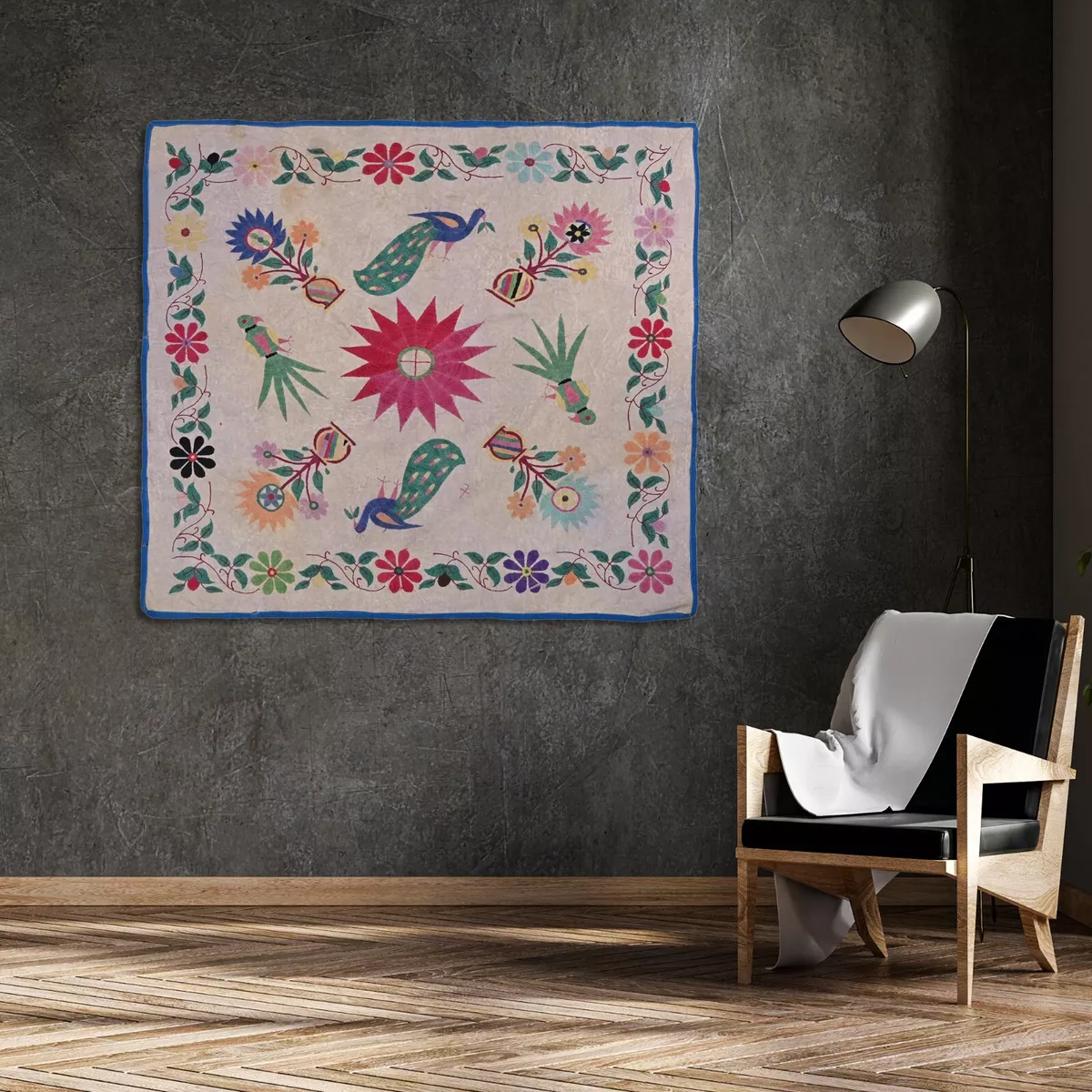 Embroidered wall tapestry clearance