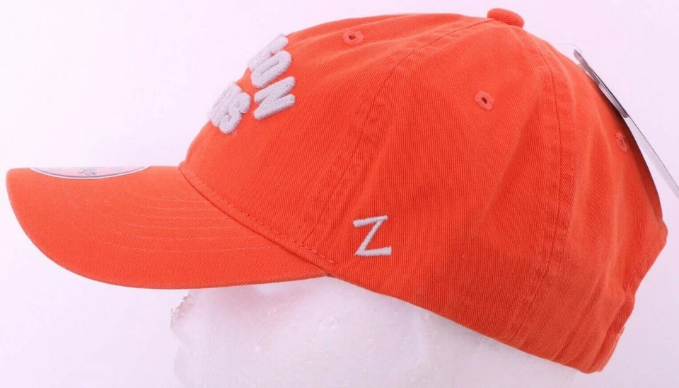 NEW Clemson Tigers Orange Embroidered Zephyr Adjustable Strap chino Hat Cap OSFA - Image 2 of 4