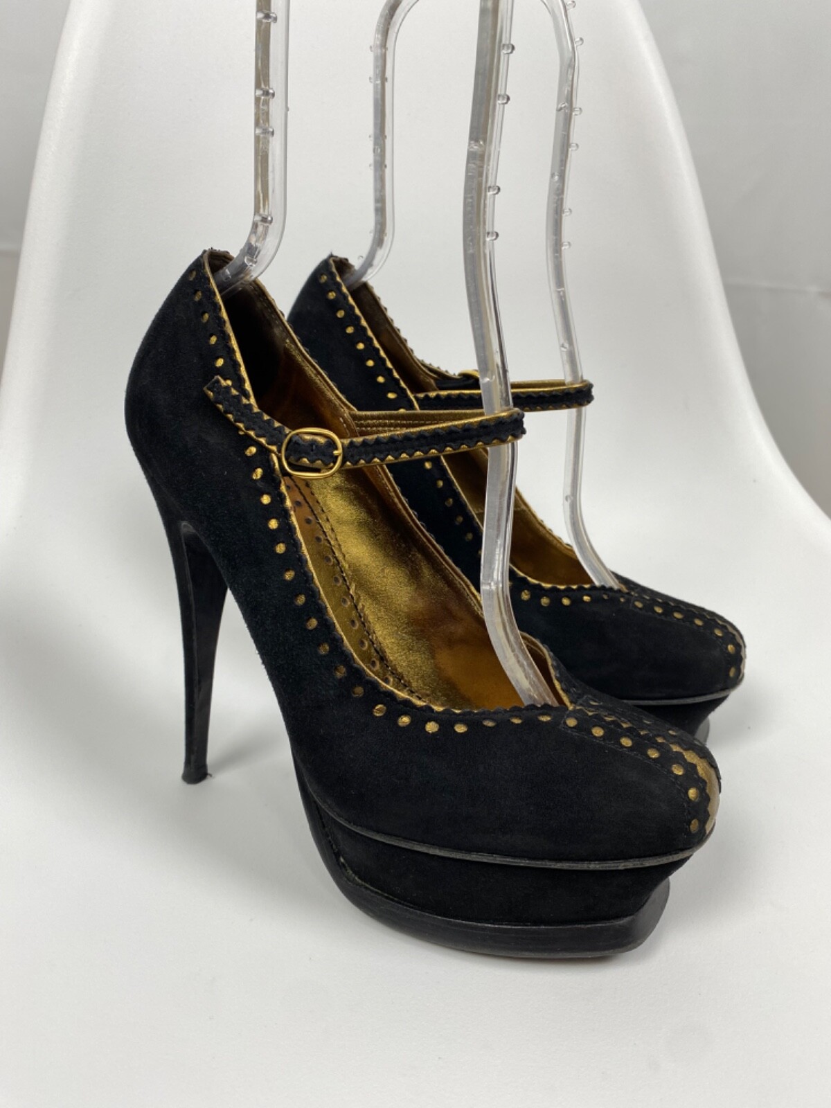 Yves Saint Laurent tacchi plateau in pelle scamosciata taglia 39
