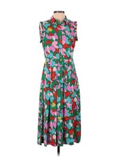 NWT J.Crew Pleated Shirtdress in Green Pink Confetti Floral Crepe Dress 0 $138