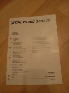 Stihl 4201 TS 350 AVE 360 Ersatzteilliste Trennschleifer