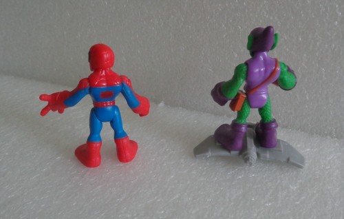 2011 HASBRO PLAYSKOOL MARVEL SUPER HEROES ADVENTURES SPIDER-MAN & GREEN GOBLIN - Picture 2 of 3