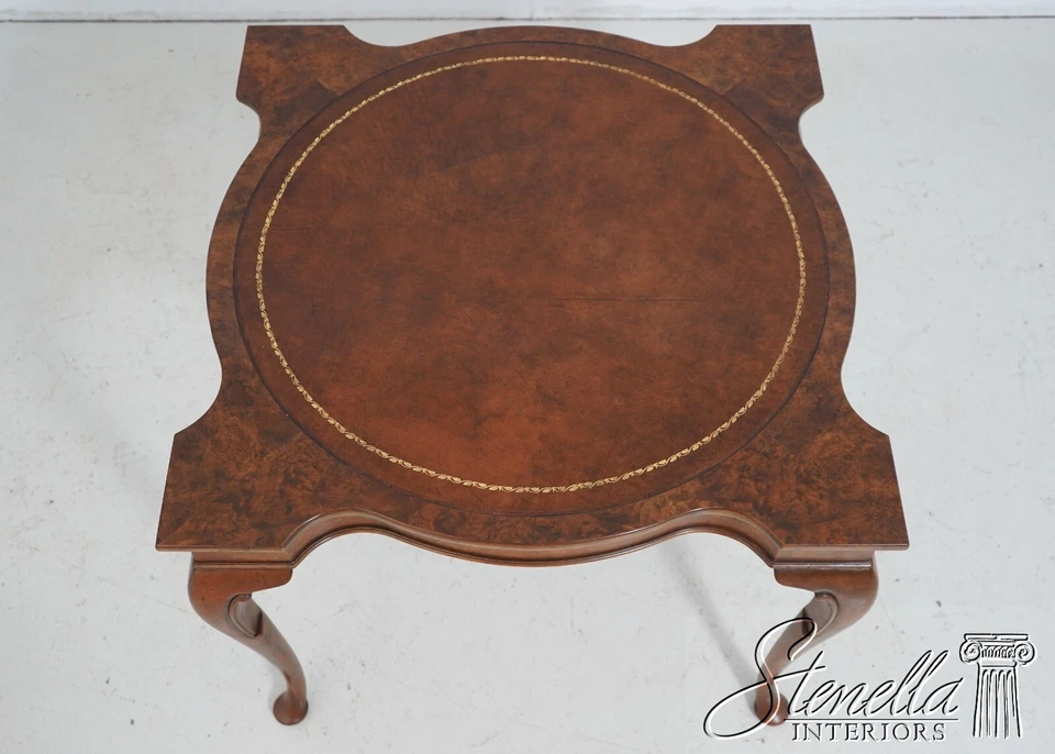L62772EC: BAKER Burl Walnut Leather Top Games Table - Image 3 of 4