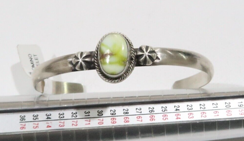 Navajo artist Antionette Largo Palomino variscite sterling cuff bracelet 925 - 第 1/13 張圖片