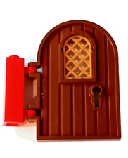Lego Reddish Brown 1x4x6 Castle Door Lattice Window Keyhole & Hinge Brick NEW