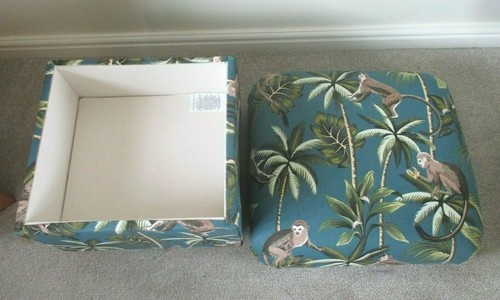 Storage Footstool Fryetts Monkeys Fabrics Rainforest Pouffe Jungle Apes Nursery - Picture 37 of 49