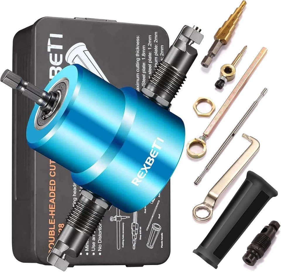 Ultimate Double Head Nibbler Drill Attachment for Fast Sheet Metal Cutting - Image 3 of 4