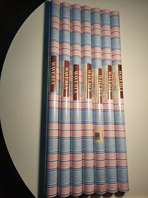 Waverly Classic Blue/ Pink Wallpaper 7 Double Rolls Prepasted 60 SF Per Roll 