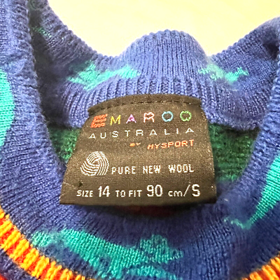 Emaroo Australia VTG Wool Sweater Coogi Style G'Day Mate City