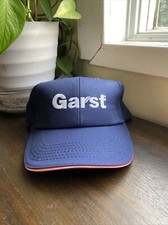 Garst Seed Baseball Hat Adult Blue Strapback Hook Loop American Flag Made in USA