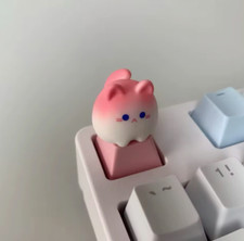 Cute Pink Ombr Cat keycap, Artisan keycap, for mechanical keyboard OEM