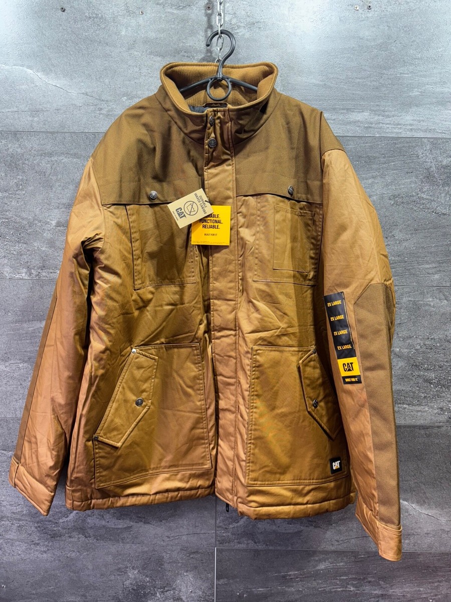 Caterpillar Mens Excursion Waxed Canvas Jacket Work Utility