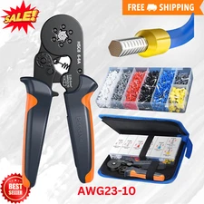 Ferrule Crimping Tool Kit with 1900PCS Connectors, Preciva Hexagonal AWG23-10