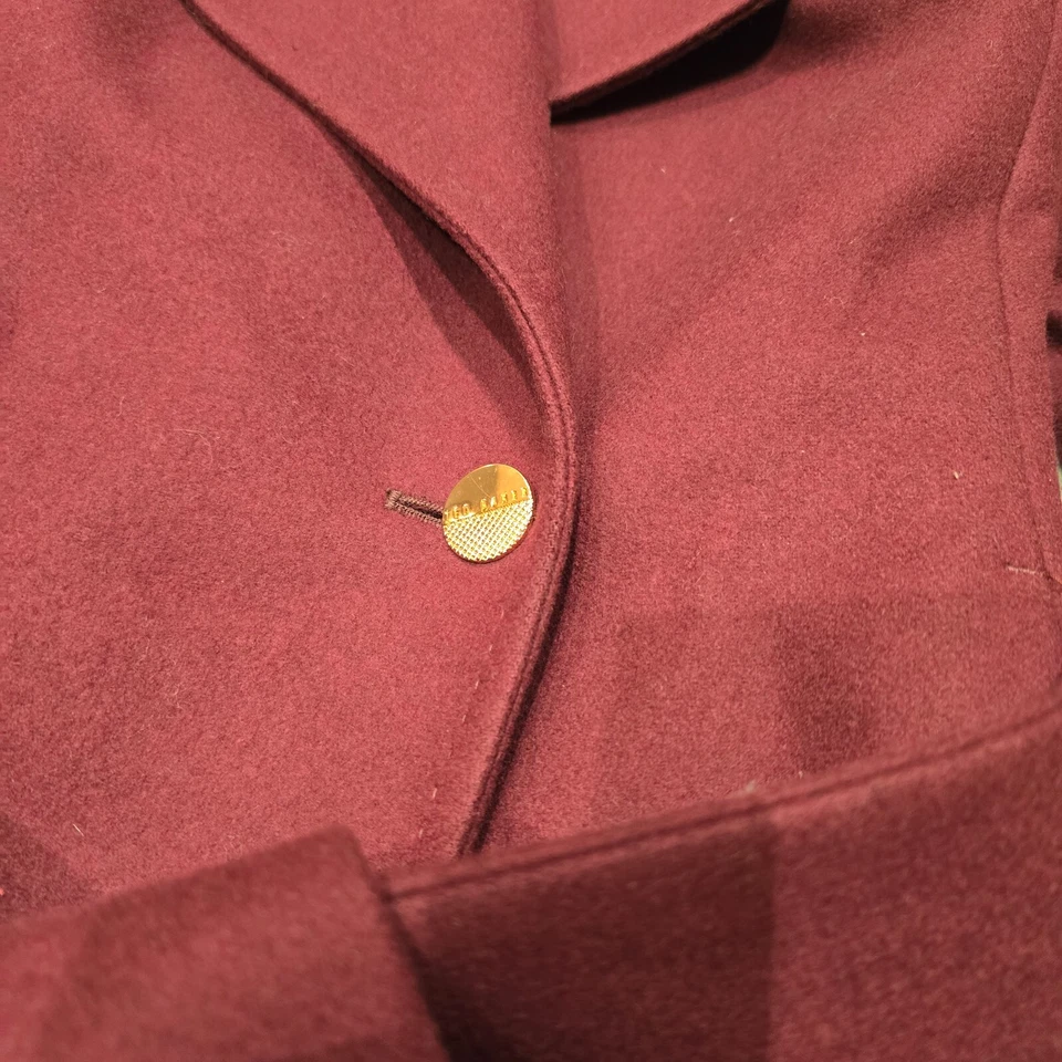 Ted Baker London Aurore Burgundy Cashmere Wool Wrap Belted Coat Size TB 1 UK 8 - Imagem 3 de 4