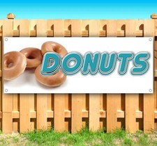 DONUTS Advertising Vinyl Banner Flag Sign Many Sizes DESSERT TREATS