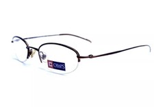 VTG Chaps 109 By Ralph Oval Half Rim Brown Metal Eyeglasses OEG8 46 20 140frame