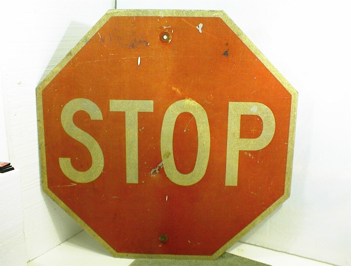 VINTAGE STOP SIGN HIGHWAY ROAD STREET METAL 30 VINTAGE STOP SIGN HIGHWAY ROAD STREET METAL 30