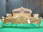 UK Stock 6' Sophisticated Gold with Leopard Mahogany french Rococo Baroque Bed