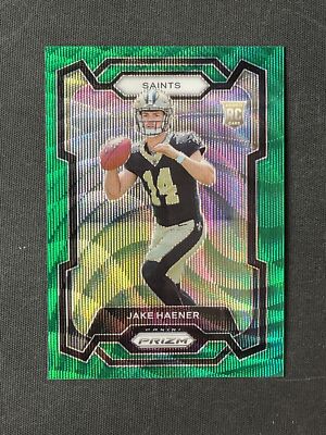 2023 Panini Prizm #374 Jake Haener New Orleans Saints Red Wave Prizm RC!