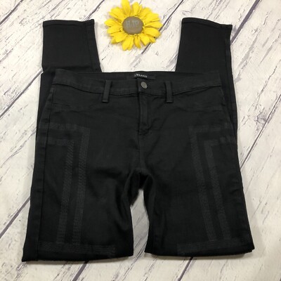 J BRAND ''Angelika'' Jegging Jeans Womens Size 29/8 Embroidered Black Denim du946