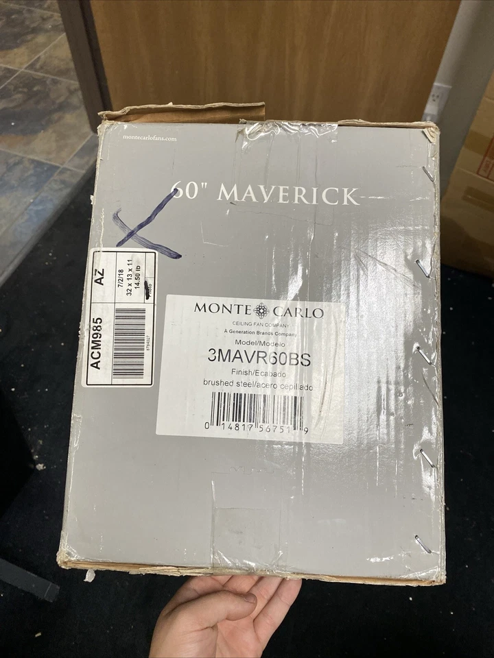 Monte Carlo Fan Company Maverick Ceiling Fan, Brushed Steel/Walnut - 3MAVR60BS - Image 2 of 4