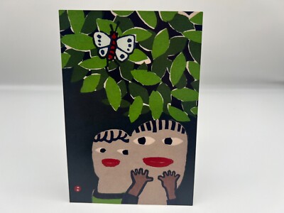 Umetaro Azechi Postcard ''Midori no Yama'' - Japanese Woodblock Print Style