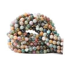 60PCS 6mm Natural Gemstone Round Loose Beads for Jewelry 6mm 60PCS Indian Agate