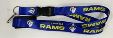 Los Angeles Rams Football New Logo NFL Blue Lanyard Key Ring w/ Safety Clip