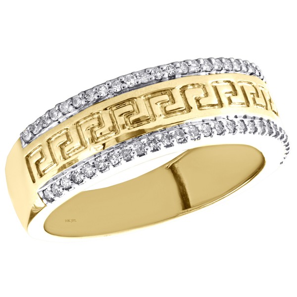 10K Gelbgold Rund Diamant Zweireihig Ehering 7.50Mm Ring 1/3 Karat-image