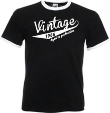 59th Birthday Gifts Presents Year 1966 Mens Ringer Vintage Retro T-Shirt Aged To