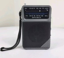OPTIMUS Radio Shack AM /FM Pocket Radio with Antenna 12-454A Black
