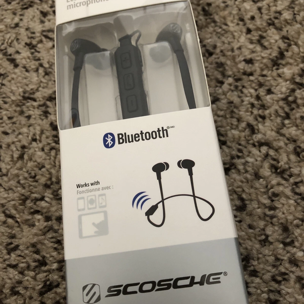 Scosche BT102 Rechargeable Bluetooth Wireless Earbuds Black