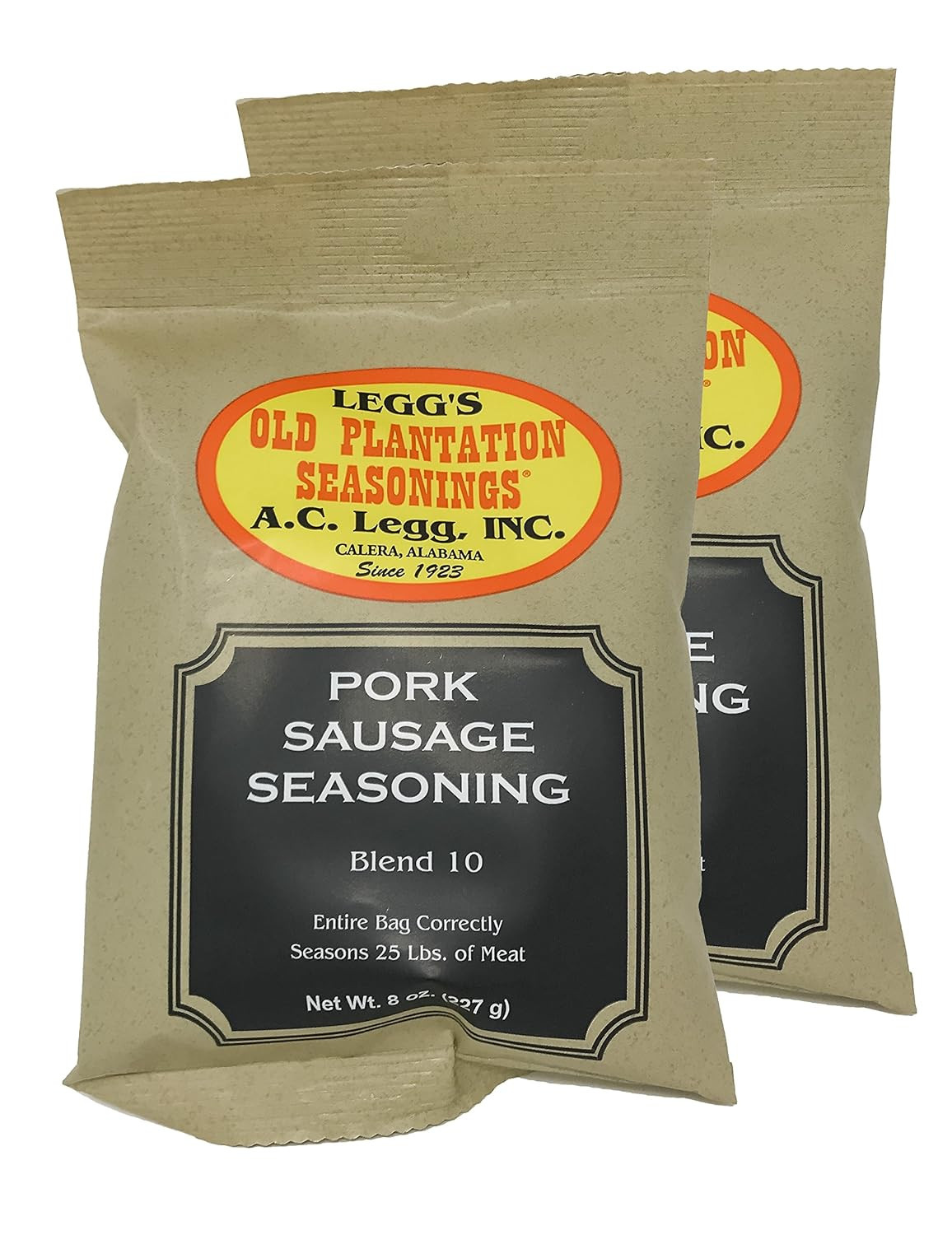 A.C. Legg Blend 10 Pork Sausage Seasoning, 2 Packs - 8 Ounce Each