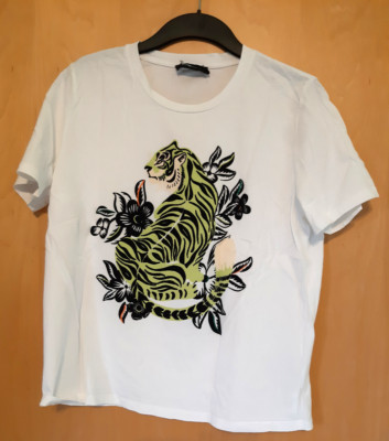 T-Shirt, Marke Desigual, weiß,  Frontmotiv, Gr. XL, top Zustand