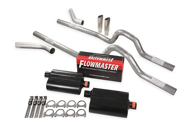 Dual Exhaust Kit 2.5'' Flowmaster Super 40 Corner Exit RC 73-80 GM C/K 20 3/4 Ton