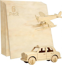 Basswood Plywood Sheets, 8 X 8 In, 1.5 Mm, 6 Pack