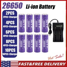 26650 Battery 3.7V Rechargeable Li-Ion Battery Batteries LOT