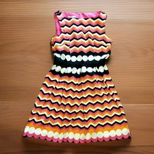 London Times Womens Chevron Dot Dress Sleeveless Size 8 Business Career Workwear