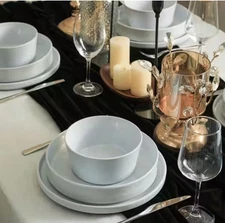 Kitchen Celina Stoneware 12Piece Dinnerware Set White For 4 ITEM-297